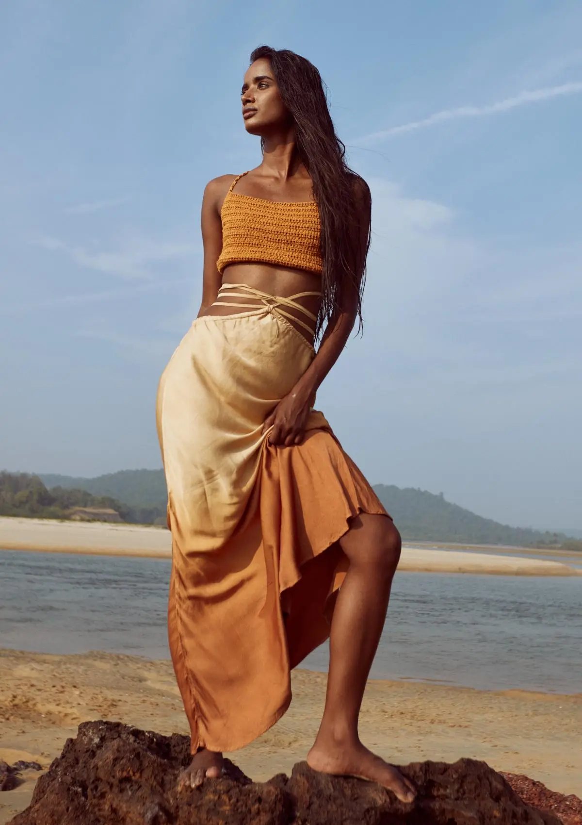 YARA MAXI SKIRT - INCA GOLD OMBRE - Image 4